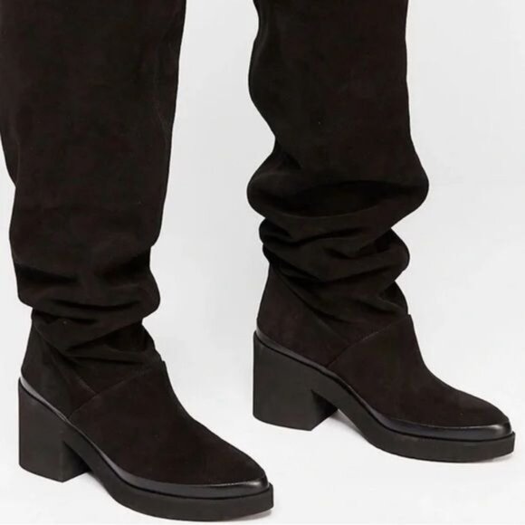 NIB Free People Black Suede Over The Knee Slouch Boots - Picture 4 of 8